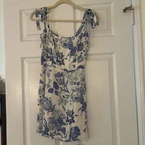 Blue and white Reformation mini dress